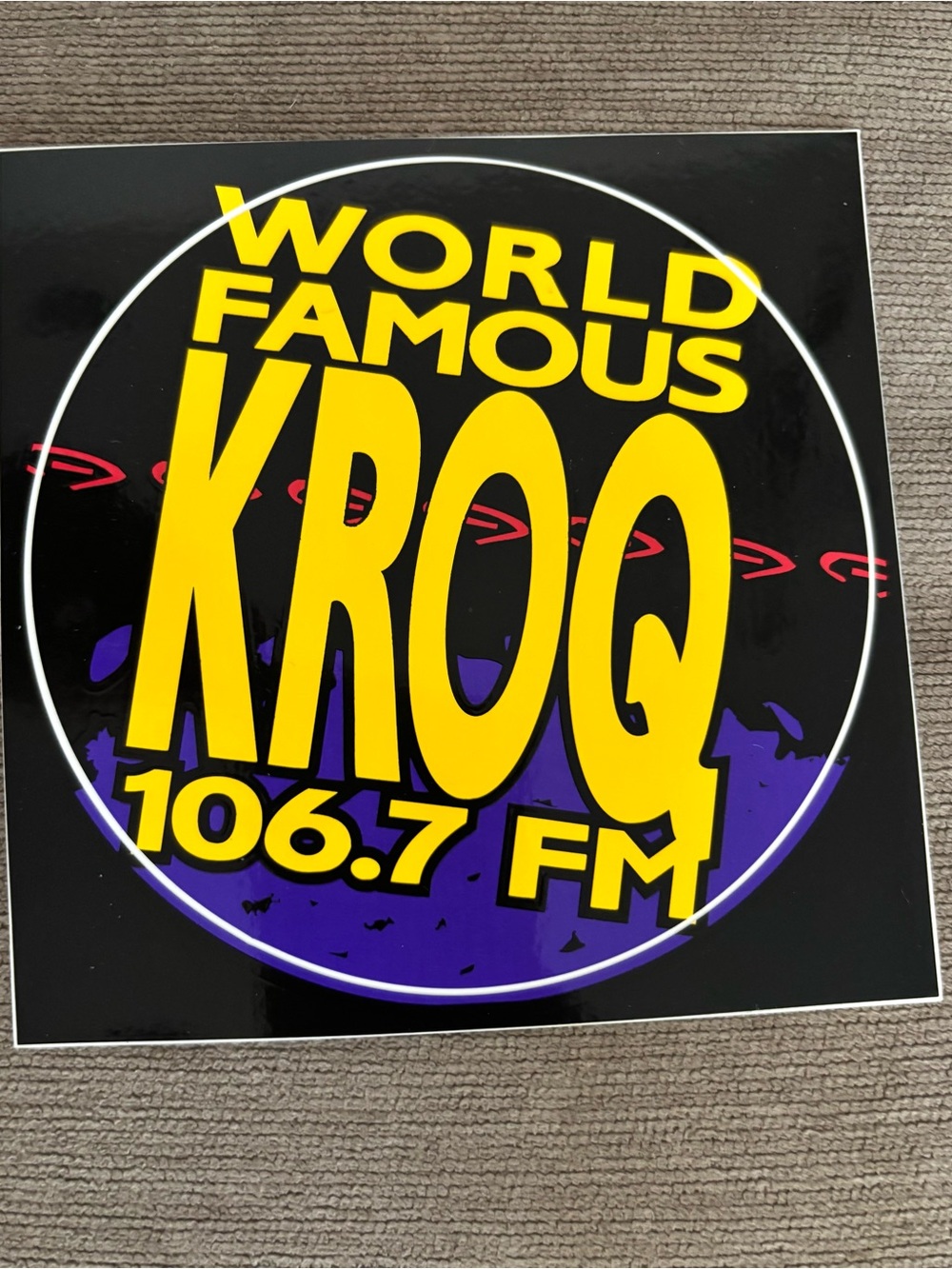 Vintage World Famous KROQ 106.7 FM Sticker